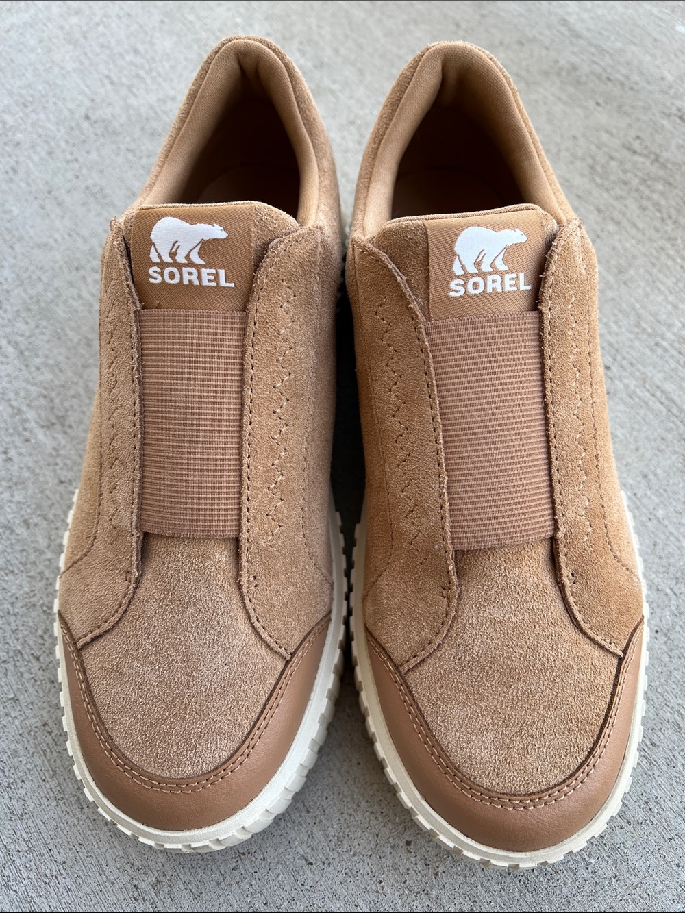 Sorel Ona Ave Sneakers in Tan Beige Suede